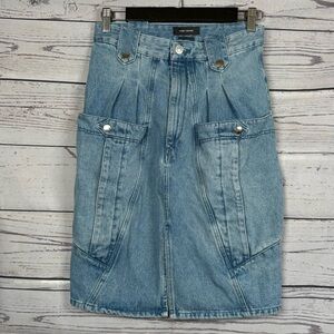 ISABEL MARANT Women’s Kalosia paneled Denim Skirt Size 36 US 4